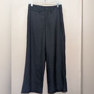 Reformation Peche Wide Leg Pants Wool Black, Size:4